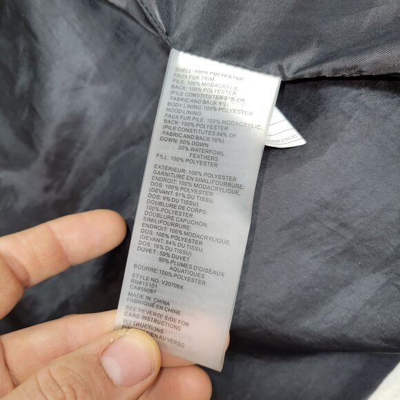 Vince Camuto Puffer Coat Womens Size Medium Black Faux Fur Goose Down Winter - Picture 7 of 16